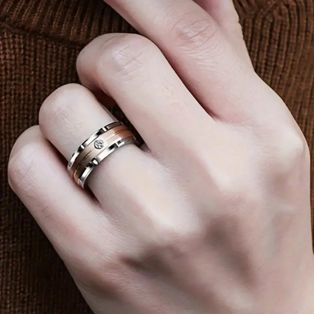 8mm Genuine Titanium Stainless Steel Unisex Commemorative Ring